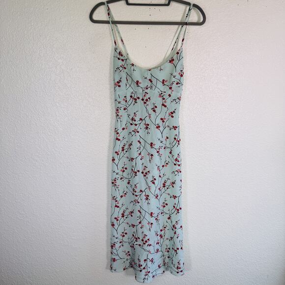 Vintage Express Dress Womens 9/10 Floral Cherry Blossom Y2K 90s Romantic Spring - Picture 1 of 12